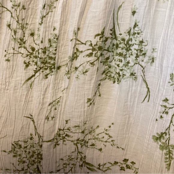 MAX + ASH Womens Size Large White and Green Milkmaid Dress Cottagecore - Picture 5 of 5